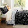 image:imageBedsure Duvet Cover Queen Size  Reversible Green FloralampBird Duvet Cover Set with Zipper Closure 3 Pieces Mistletoe Bedding Set with 8 Corner Ties and 2 Pillow Shams 20x2623  Black No Comforter