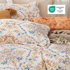image:imageBedsure Duvet Cover Queen Size  Reversible Green FloralampBird Duvet Cover Set with Zipper Closure 3 Pieces Mistletoe Bedding Set with 8 Corner Ties and 2 Pillow Shams 20x2613  Apricot Buff No Comforter
