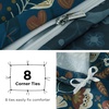 image:imageBedsure Duvet Cover Queen Size  Reversible Green FloralampBird Duvet Cover Set with Zipper Closure 3 Pieces Mistletoe Bedding Set with 8 Corner Ties and 2 Pillow Shams 20x2616  Navy Blue Floral No Comforter