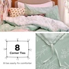 image:imageBedsure Duvet Cover Queen Size  Reversible Green FloralampBird Duvet Cover Set with Zipper Closure 3 Pieces Mistletoe Bedding Set with 8 Corner Ties and 2 Pillow Shams 20x2603  Sage Green No Comforter