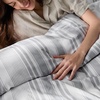 image:imageBedsure Duvet Cover Queen Size  Reversible Green FloralampBird Duvet Cover Set with Zipper Closure 3 Pieces Mistletoe Bedding Set with 8 Corner Ties and 2 Pillow Shams 20x2606  Formal Grey No Comforter