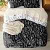 image:imageBedsure Duvet Cover Queen Size  Reversible Green FloralampBird Duvet Cover Set with Zipper Closure 3 Pieces Mistletoe Bedding Set with 8 Corner Ties and 2 Pillow Shams 20x2623  Black No Comforter