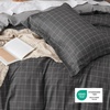 image:imageBedsure Duvet Cover Queen Size  Reversible Green FloralampBird Duvet Cover Set with Zipper Closure 3 Pieces Mistletoe Bedding Set with 8 Corner Ties and 2 Pillow Shams 20x2612  Dark Grey No Comforter