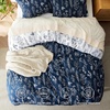 image:imageBedsure Duvet Cover Queen Size  Reversible Green FloralampBird Duvet Cover Set with Zipper Closure 3 Pieces Mistletoe Bedding Set with 8 Corner Ties and 2 Pillow Shams 20x2602  Nave Blue No Comforter