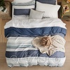 image:imageBedsure Duvet Cover Queen Size  Reversible Green FloralampBird Duvet Cover Set with Zipper Closure 3 Pieces Mistletoe Bedding Set with 8 Corner Ties and 2 Pillow Shams 20x2609  Blue No Comforter
