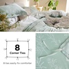 image:imageBedsure Duvet Cover Queen Size  Reversible Green FloralampBird Duvet Cover Set with Zipper Closure 3 Pieces Mistletoe Bedding Set with 8 Corner Ties and 2 Pillow Shams 20x2603  Sage Green No Comforter