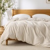 image:imageBedsure Duvet Cover Queen Size 1Pc Soft Double Brushed Bedding Black00  Beige