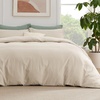 image:imageBedsure Duvet Cover Queen Size 1Pc Soft Double Brushed Bedding Black00  Beige