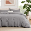 image:imageBedsure Duvet Cover Queen Size 1Pc Soft Double Brushed Bedding Black00  Grey