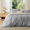 image:imageBedsure Duvet Cover Queen Size 1Pc Soft Double Brushed Bedding Black00  Grey