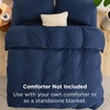 image:imageBedsure Duvet Cover Queen Size 1Pc Soft Double Brushed Bedding Black00  Navy Blue