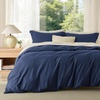 image:imageBedsure Duvet Cover Queen Size 1Pc Soft Double Brushed Bedding Black00  Navy Blue