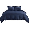 image:imageBedsure Duvet Cover Queen Size 1Pc Soft Double Brushed Bedding Black00  Navy Blue