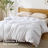 image:imageBedsure Duvet Cover Queen Size 1Pc Soft Double Brushed Bedding Black01  White