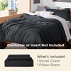 image:imageBedsure Duvet Cover Queen Size 1Pc Soft Double Brushed Bedding Black02  Black