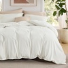 image:imageBedsure Duvet Cover Queen Size 1Pc Soft Double Brushed Bedding Black02  Cream White