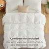 image:imageBedsure Duvet Cover Queen Size 1Pc Soft Double Brushed Bedding Black02  Cream White