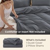 image:imageBedsure Duvet Cover Queen Size 1Pc Soft Double Brushed Bedding Black02  Dark Grey