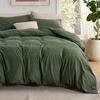 image:imageBedsure Duvet Cover Queen Size 1Pc Soft Double Brushed Bedding Black02  Olive Green