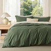 image:imageBedsure Duvet Cover Queen Size 1Pc Soft Double Brushed Bedding Black02  Olive Green