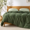 image:imageBedsure Duvet Cover Queen Size 1Pc Soft Double Brushed Bedding Black02  Olive Green