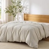 image:imageBedsure Duvet Cover Queen Size 1Pc Soft Double Brushed Bedding Black03  Light Beige