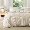 image:imageBedsure Duvet Cover Queen Size 1Pc Soft Double Brushed Bedding Black03  Light Beige