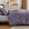 image:imageBedsure Duvet Cover Queen Size 1Pc Soft Double Brushed Bedding Black05  Dusty Purple
