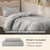 image:imageBedsure Duvet Cover Queen Size 1Pc Soft Double Brushed Bedding Black05  Silver Grey