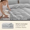 image:imageBedsure Duvet Cover Queen Size 1Pc Soft Double Brushed Bedding Black05  Silver Grey