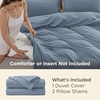image:imageBedsure Duvet Cover Queen Size 1Pc Soft Double Brushed Bedding Black06  Dusty Blue