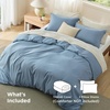 image:imageBedsure Duvet Cover Queen Size 1Pc Soft Double Brushed Bedding Black06  Mineral Blue