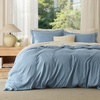 image:imageBedsure Duvet Cover Queen Size 1Pc Soft Double Brushed Bedding Black06  Mineral Blue
