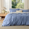 image:imageBedsure Duvet Cover Queen Size 1Pc Soft Double Brushed Bedding Black06  Slate Blue