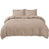 image:imageBedsure Duvet Cover Queen Size 1Pc Soft Double Brushed Bedding Black07  Light Khaki