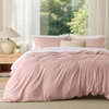 image:imageBedsure Duvet Cover Queen Size 1Pc Soft Double Brushed Bedding Black08  Blush Pink