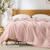 image:imageBedsure Duvet Cover Queen Size 1Pc Soft Double Brushed Bedding Black08  Blush Pink