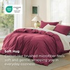 image:imageBedsure Duvet Cover Queen Size 1Pc Soft Double Brushed Bedding Black08  Dark Red