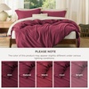 image:imageBedsure Duvet Cover Queen Size 1Pc Soft Double Brushed Bedding Black08  Dark Red