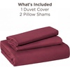 image:imageBedsure Duvet Cover Queen Size 1Pc Soft Double Brushed Bedding Black08  Dark Red