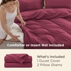image:imageBedsure Duvet Cover Queen Size 1Pc Soft Double Brushed Bedding Black08  Dark Red