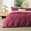 image:imageBedsure Duvet Cover Queen Size 1Pc Soft Double Brushed Bedding Black08  Dark Red