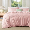 image:imageBedsure Duvet Cover Queen Size 1Pc Soft Double Brushed Bedding Black08  Pink