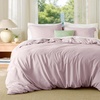 image:imageBedsure Duvet Cover Queen Size 1Pc Soft Double Brushed Bedding Black08  Pink Mocha