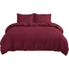 image:imageBedsure Duvet Cover Queen Size 1Pc Soft Double Brushed Bedding Black08  Red