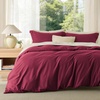 image:imageBedsure Duvet Cover Queen Size 1Pc Soft Double Brushed Bedding Black08  Red