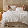 image:imageBedsure PureWoven 3 Pieces 100 Cotton Waffle Duvet Cover Set King Brown01  Coconut White No Comforter