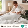 image:imageBedsure PureWoven 3 Pieces 100 Cotton Waffle Duvet Cover Set King Brown01  Coconut White No Comforter