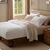 image:imageBedsure PureWoven 3 Pieces 100 Cotton Waffle Duvet Cover Set King Brown01  Coconut White No Comforter
