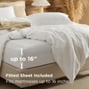 image:imageBedsure PureWoven 3 Pieces 100 Cotton Waffle Duvet Cover Set King Brown01  Coconut White No Comforter